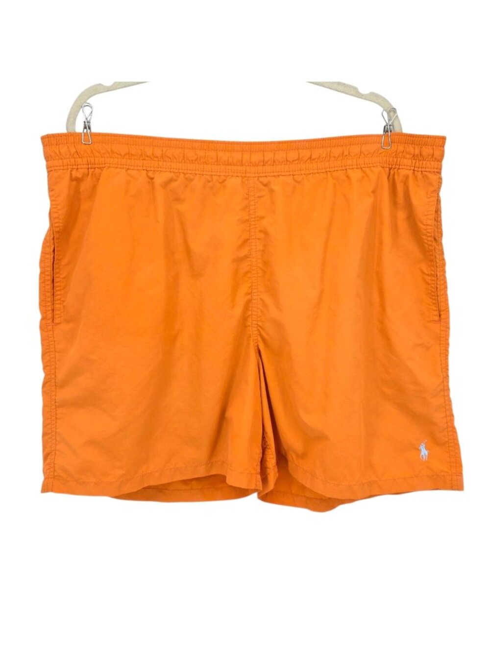 Polo by Ralph Lauren Mens 1X Big Swim Trunks Shorts Orange Drawstring Logo